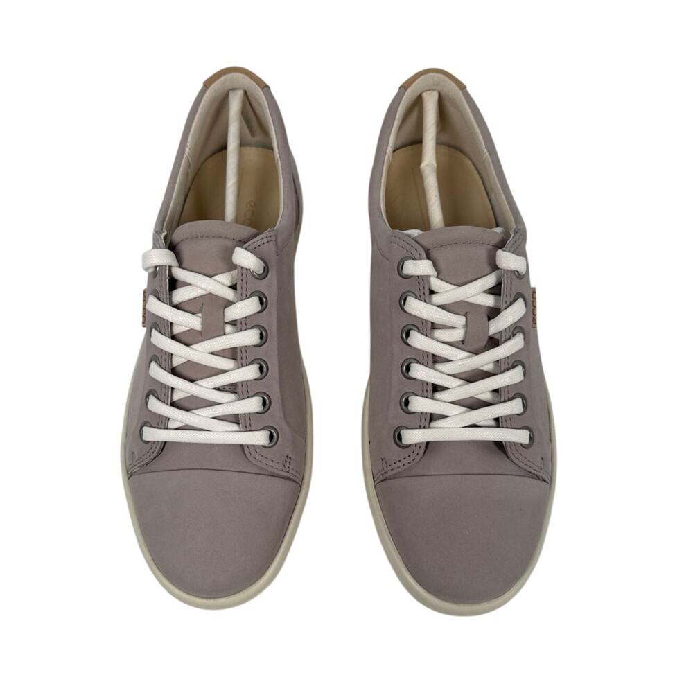 Ecco Soft 7 Casual Sneaker Womens 7‎ 7.5 EU 38 Nubuck Leather Grey Rose Flat